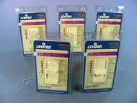 5 Leviton Almond Decora LIGHTED Slide Dimmer Switches Incandescent Only Preset 3-Way Illuminated 600W 6633-PA