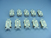 10 Leviton Light Almond 4-WAY COMMERCIAL Toggle Wall Light Switches 15A 54504-2T