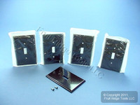 5 Leviton Brown MIDWAY Toggle Switch Cover Wallplate 1-Gang Plastic Switchplates 80501