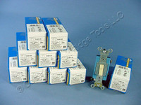 10 Leviton Ivory INDUSTRIAL Toggle Wall Light Switches 15A Single Pole 1101-2I