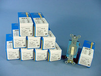 10 Leviton Ivory INDUSTRIAL Toggle Wall Light Switches 15A Single Pole 1101-2I