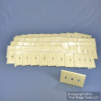 50 Leviton Almond 3-Gang MIDWAY UNBREAKABLE Nylon Toggle Switch Wallplate Covers PJ3-A