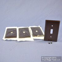 4 Leviton Brown 1-Gang Toggle Switch Covers Plastic Wallplate Switchplates 85001