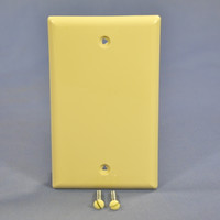 Cooper Ivory 1-Gang Standard Blank Thermoplastic Unbreakable Wall Plate Box Cover 5129V