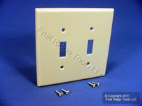 Leviton Ivory MIDWAY 2-Gang Toggle Switch Cover Wall Plate Switchplate 80509-I