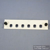 Leviton White FC/ST Empty Fiber Optic Connector 6-Pack Adapter Plate APLW6-STE