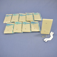 10 Leviton Ivory UNBREAKABLE Nylon Blank End Panel Sectional Cover Strap Mount Wallplates PSE14-I