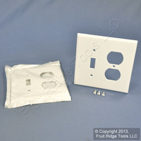 2 Leviton MIDWAY White 2-Gang Switch Receptacle Wallplates Outlet Switchplate Covers 80505-W