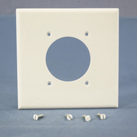 Cooper White Mid-Size UNBREAKABLE 2.15" Power Outlet Cover 2-Gang Receptacle Wallplate PJ703W