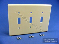 Leviton Ivory 3-Gang LARGE Light Switch Cover Plate Triple Switchplate Wallplate