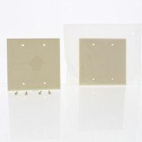 2 Leviton Ivory 2-Gang Blank Unbreakable Wallplate Nylon Plastic Covers 80725-I