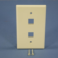 Cooper Almond Mid Size Flush 110 Style 2-Port Thermoplastic Wallplate 5520A-MSP