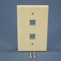 Cooper Almond Mid Size Flush 110 Style 2-Port Thermoplastic Wallplate 5520A-MSP
