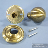 New Weslock Traditonale Ball Model 605 Antique Brass Dummy Hall Closet Door Knob