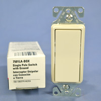 Cooper Light Almond Decorator Rocker Wall Light Switch 15A Single Pole 120/277V 7501LA
