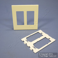 Leviton Almond Decora Plus SCREWLESS 2-Gang Wallplate GFCI GFI Cover 80309-SA