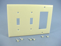 Cooper Ivory Standard 3-Gang Switch Cover Decorator GFCI GFI Thermoset Wallplate 2173V