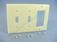Cooper Ivory Standard 3-Gang Switch Cover Decorator GFCI GFI Thermoset Wallplate 2173V