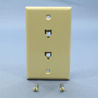 Leviton Ivory 2-Line Phone Jack Flush Mount 6-Position Wallplate Telephone Type 625B3 40244-I