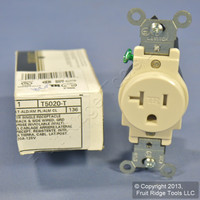 Leviton Light Almond TAMPER RESISTANT COMMERCIAL Single Outlet Receptacle 20A T5020-T
