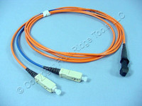 2M Leviton Fiber Optic Multi-Mode Duplex Patch Cable Cord MT-RJ DX-SC 498MC-M02
