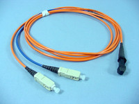 2M Leviton Fiber Optic Multi-Mode Duplex Patch Cable Cord MT-RJ DX-SC 498MC-M02