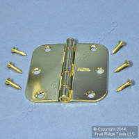 National Hardware #V512R5/8 Bright Brass Finish Steel 3-1/2" Removable Pin Cabinet Door Hinge N266-247