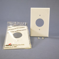 2 Cooper White 1.406" Mid-Size UNBREAKABLE Receptacle Wallplate 1G Covers PJ7W