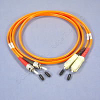 New Leviton 1M ST-SC Fiber Optic Multi-Mode Duplex Patch Cable Cord 5H200-M01