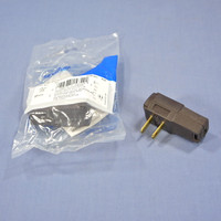 2 Leviton Brown SIDE MOUNT RIGHT ANGLE Easy-Wire Plugs 15A 1-15P Non-Polarized 321