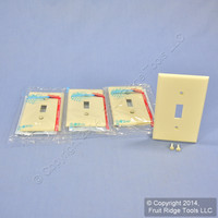 4 Leviton Ivory Unbreakable Toggle Switch Cover Wall Plates Switchplates 80701-I