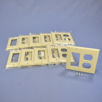 10 Cooper Ivory Decorator GFCI GFI & Duplex Receptacle Thermoset Wallplate Outlet Covers 2157V