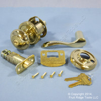 6 RIGHT Weslock Traditonale Impresa 640 Polished Brass Keylock Knob Bordeau Lever