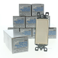 10 Leviton Decora Almond Rocker Wall Light Switches 15A 120/277V Single Pole Residential Grade 5601-2A