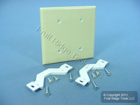 Leviton Ivory 2-Gang Blank Cover Wall Plate Strap Mount 86034