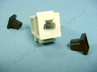 Leviton Almond Keystone Fiber Optic Jack Adapter MT-RJ 49889-KMA