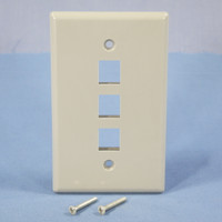 Cooper Gray 1-Gang Mid-Size Flush Mount 110 Style 3-Port Wallplate 5530GY-MSP