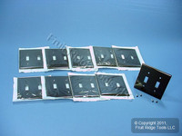 10 Leviton Brown Standard 2-Gang Toggle Switch Cover Wallplate Switchplates 85009