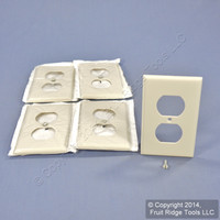 5 Leviton Light Almond Standard 1-Gang Outlet Cover Duplex Receptacle Wallplates 78003