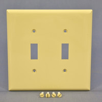 Cooper Ivory 2G Mid-Size UNBREAKABLE Toggle Switch Nylon Cover Wallplate PJ2V