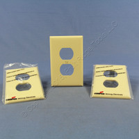 3 Cooper Ivory Mid-Size 1-Gang Unbreakable Receptacle Nylon Wallplate Outlet Covers PJ8V