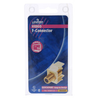 Leviton Almond Quickport Gold Coaxial Cable Connector Jack Coax Blue Center 40831-BA