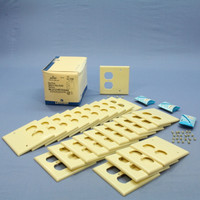 25 Leviton Ivory EXTRA DEEP Combination Duplex Receptacle Outlet Cover and Blank Wall Plates 86308