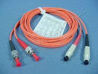 2M Leviton Fiber Optic Patch Cable Cord ST SC 62.5 Micron Duplex Multimode 62DCT-M02