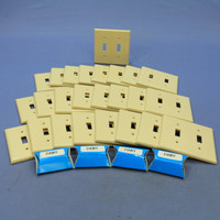 25 Leviton Ivory EXTRA DEEP 2-Gang Toggle Switch Cover Wall Plates Switchplates 86309