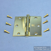 National Hardware #V512 Cabinet Door Bright Brass Finish Steel 3-1/2" Removable Pin Hinge N190-082