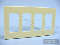 10 Leviton Ivory Decora Plus SCREWLESS 4-Gang Wallplates GFCI GFI Cover 80312-I