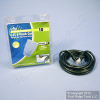 Leviton Black Cat 6+ 10 Ft Ethernet LAN Patch Cord Network Cable Booted Cat6+ AG600-10E