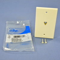 Leviton Almond Flush Mount 4-Wire Telephone Jack Wallplate Type 625B4 40249-A