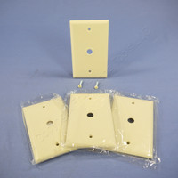 4 Cooper Ivory Telephone Coaxial Cable Thermoset Wallplate Covers .375" Hole 2128V